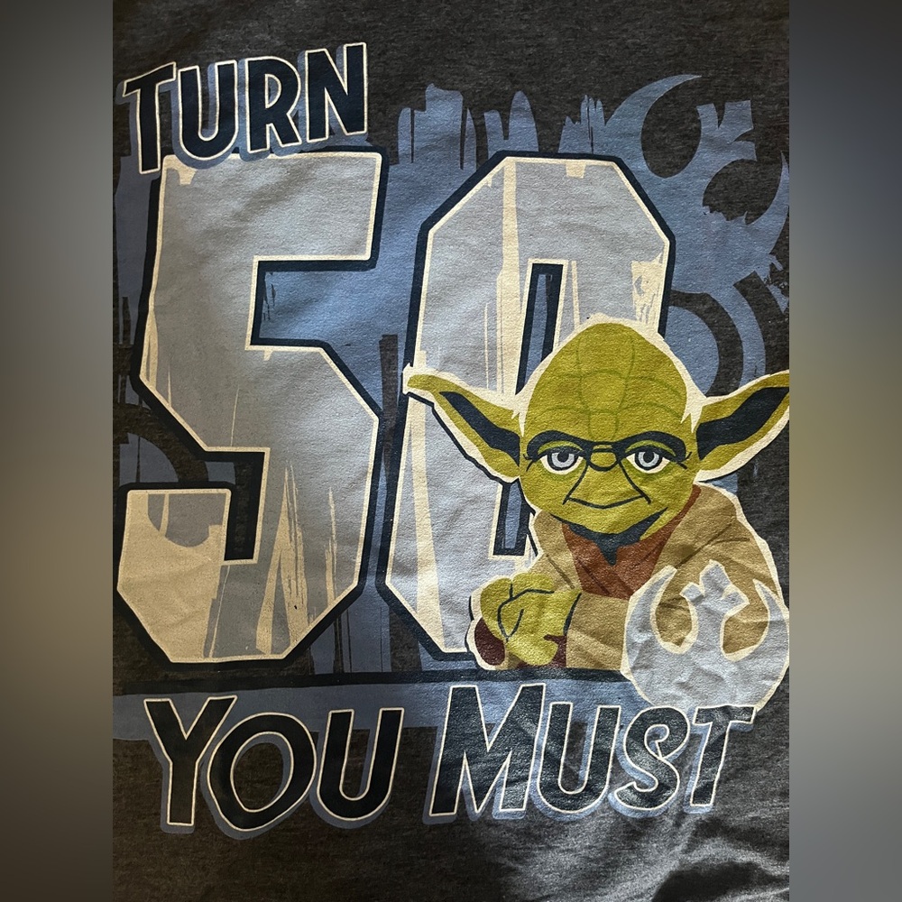 NWT Yoda 50 You Must Turn Large birthday shirt